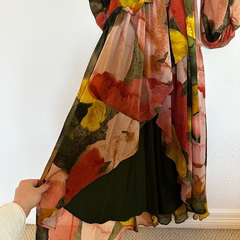 Anthropologie colorful maxi formal wrap dress - Picture 4 of 9
